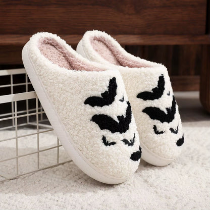 2024 Ghostface Home Cotten Slippers Women'S Winter Halloween Black Warm Plush Slippers Men Flip Flops Indoor Floor Slippers Gift