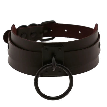 Punk Black O-Round Metal Leather Choker Collar Goth Fashion Necklaces 2023 Women Girls Rock Harajuku Emo Gothic Jewelry