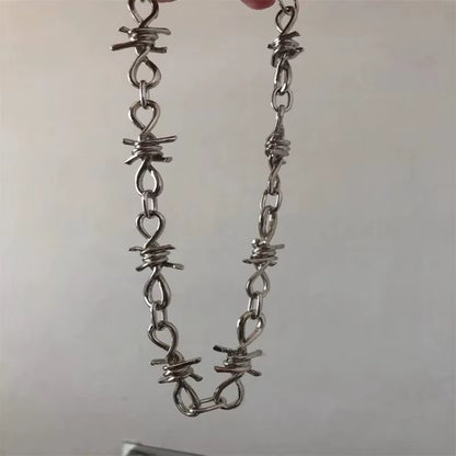 Barbed Wire Choker Necklace Grunge Vintage Punk Emo Accessory Goth