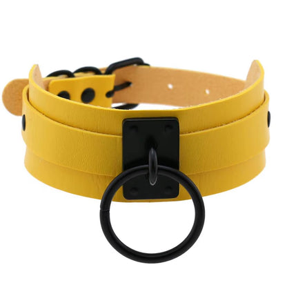 Punk Black O-Round Metal Leather Choker Collar Goth Fashion Necklaces 2023 Women Girls Rock Harajuku Emo Gothic Jewelry