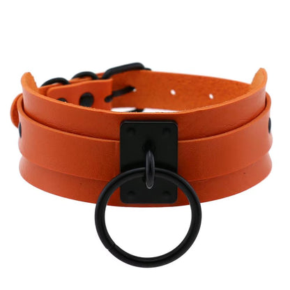Punk Black O-Round Metal Leather Choker Collar Goth Fashion Necklaces 2023 Women Girls Rock Harajuku Emo Gothic Jewelry