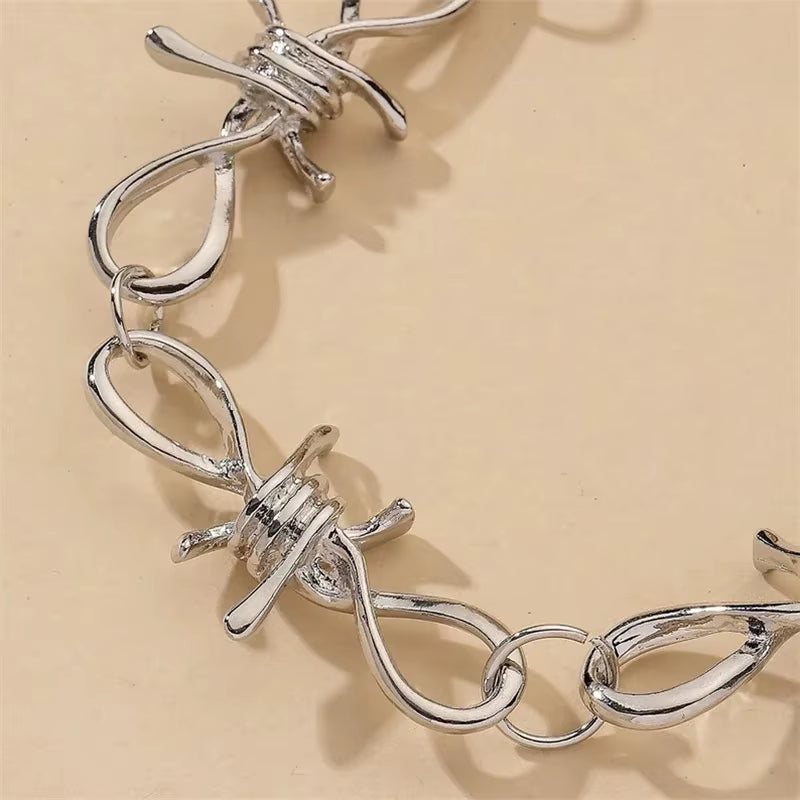 Barbed Wire Choker Necklace Grunge Vintage Punk Emo Accessory Goth