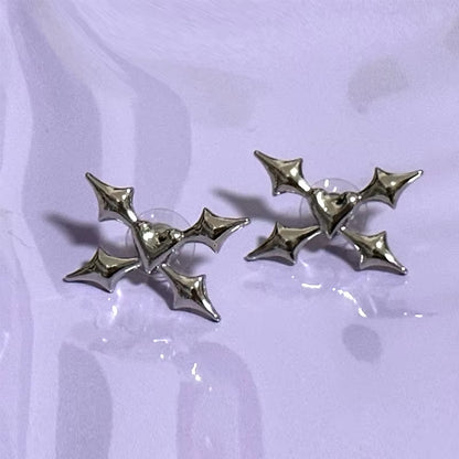 Punk Jewelry Irregular Dagger Thorns Heart Stud Earrings for Women Korean Fashion Charms Earrings Goth Accessories