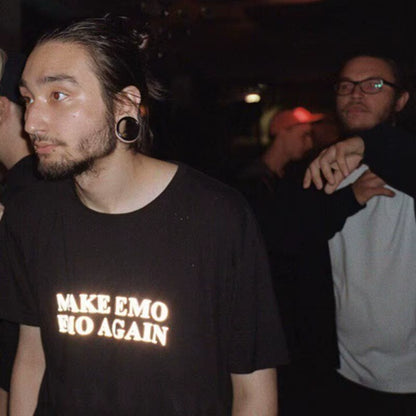 Make Emo Emo Again Black Cotton Tee Reflective Non-Synthetic Unisex T-Shirt