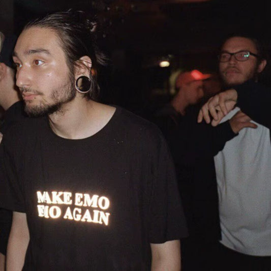 Make Emo Emo Again Black Cotton Tee Reflective Non-Synthetic Unisex T-Shirt