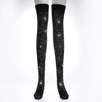 Skull Gothic Dark Long Sexy Stockings Harajuku Emo Alternative Lolita Socks Lingerie Skin Thigh High Garters Hosiery Stockings