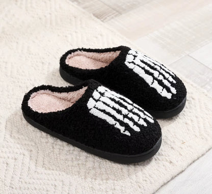 2024 Ghostface Home Cotten Slippers Women'S Winter Halloween Black Warm Plush Slippers Men Flip Flops Indoor Floor Slippers Gift