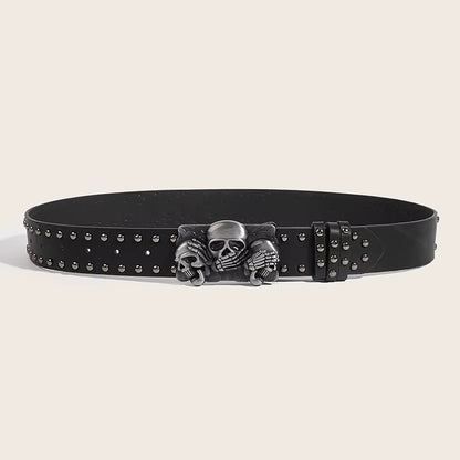 Desinger Belts for Women High Quality Luxury Brand Punk Goth Rivet Black Jeans Unisex Men Belt Paw Skull Buckle Waistband Man