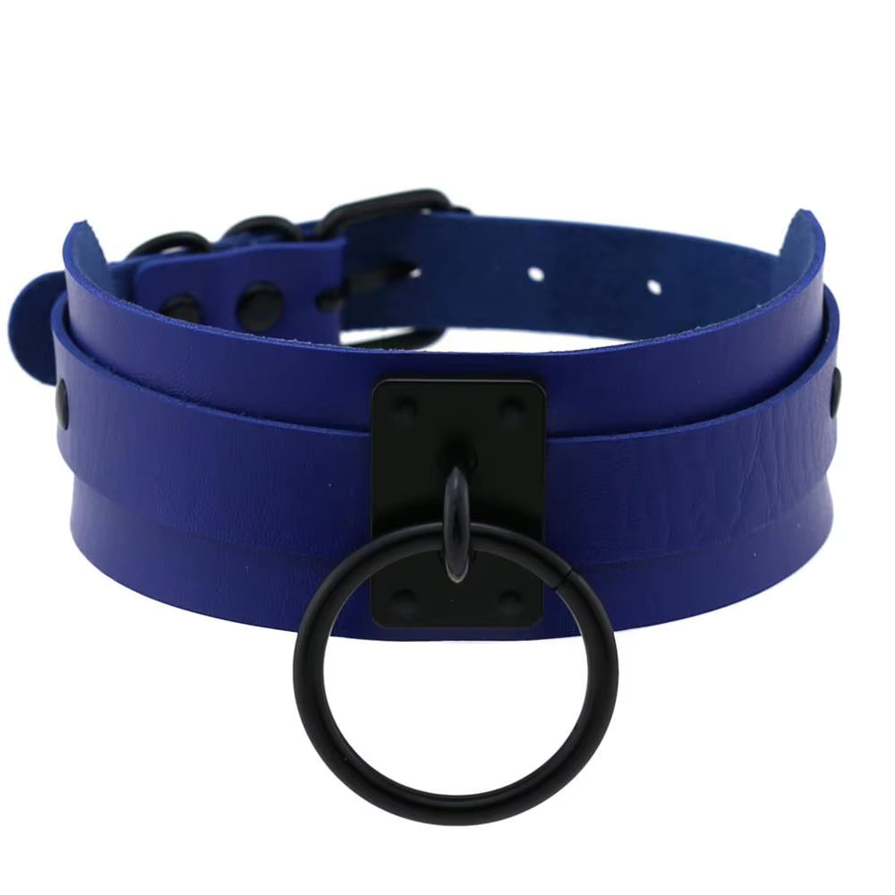 Punk Black O-Round Metal Leather Choker Collar Goth Fashion Necklaces 2023 Women Girls Rock Harajuku Emo Gothic Jewelry