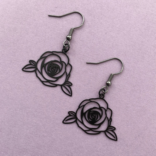Black Rose Choker Grunge Necklace Velvet Emo Collar Jewelry