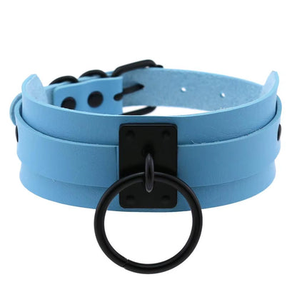 Punk Black O-Round Metal Leather Choker Collar Goth Fashion Necklaces 2023 Women Girls Rock Harajuku Emo Gothic Jewelry
