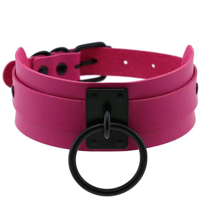 Punk Black O-Round Metal Leather Choker Collar Goth Fashion Necklaces 2023 Women Girls Rock Harajuku Emo Gothic Jewelry