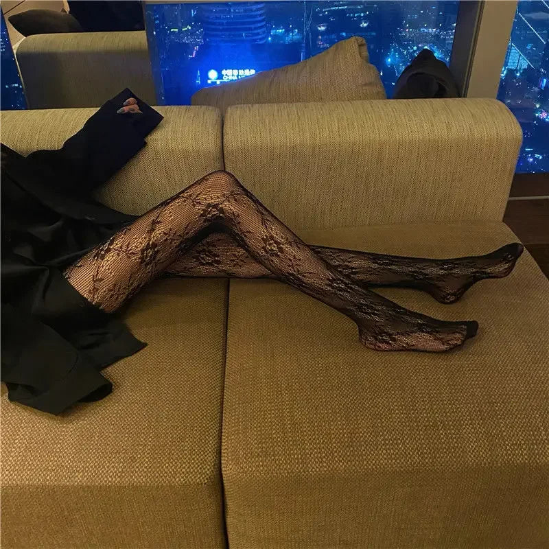 Hot Selling Summer Lolita Fishnet Body Stockings Fish Net Pantyhose Mesh Nylon Tights Lingerie Skin JK Cos Fishnet Waist Hosiery