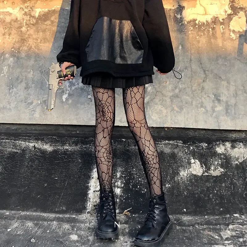 Hot Selling Summer Lolita Fishnet Body Stockings Fish Net Pantyhose Mesh Nylon Tights Lingerie Skin JK Cos Fishnet Waist Hosiery