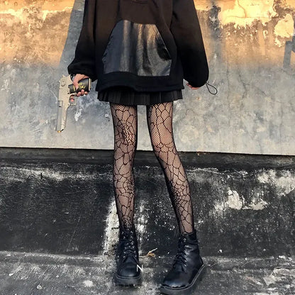 Hot Selling Summer Lolita Fishnet Body Stockings Fish Net Pantyhose Mesh Nylon Tights Lingerie Skin JK Cos Fishnet Waist Hosiery