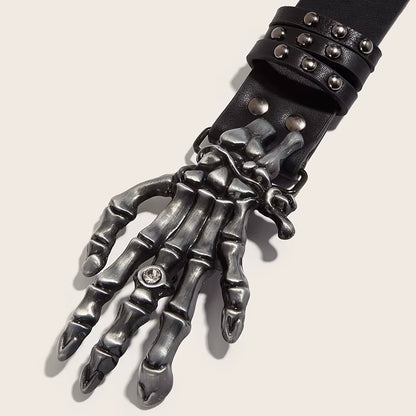 Desinger Belts for Women High Quality Luxury Brand Punk Goth Rivet Black Jeans Unisex Men Belt Paw Skull Buckle Waistband Man