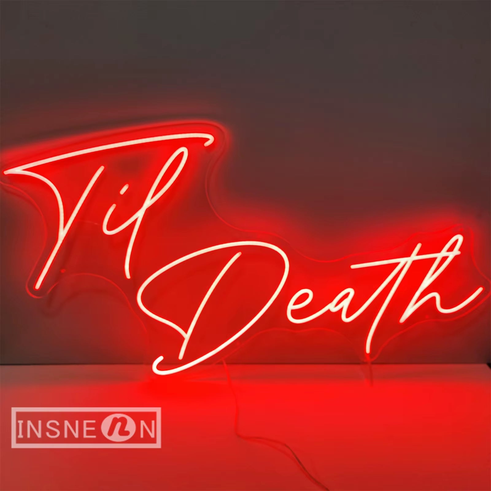 Neon Sign Light Til Death Party Birthday Bar Club Decor LED Neon Lamp Room Bedroom Wall Decoration Neon Light Sign Wedding Decor
