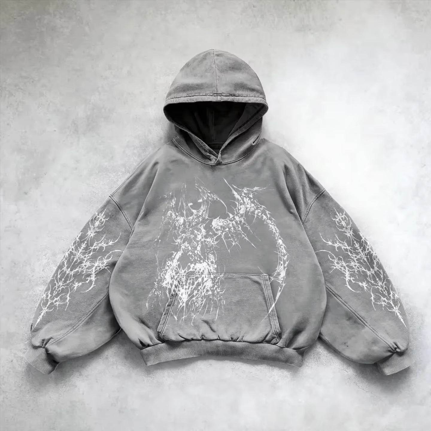 Harajuku Hoodie Skull Y2K Tops Oversized Sweatshirt Goddess Print Hoodies Women Goth New Couples Goth Streetwear Gothic Clothes