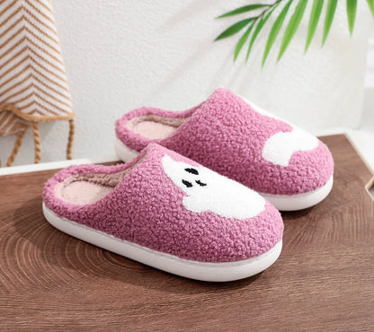 2024 Ghostface Home Cotten Slippers Women'S Winter Halloween Black Warm Plush Slippers Men Flip Flops Indoor Floor Slippers Gift