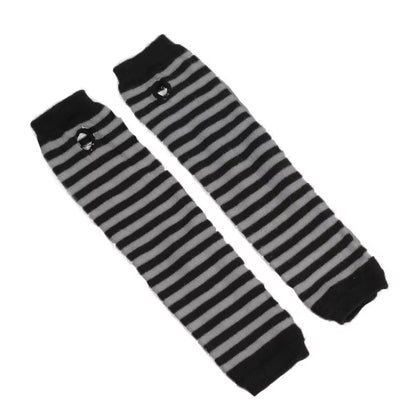 Striped Gloves Arm Warmer Knitted Long Fingerless Gloves Gothic Mittens Punk Rock Accessories Emo Scene Egirl Anime Y2K