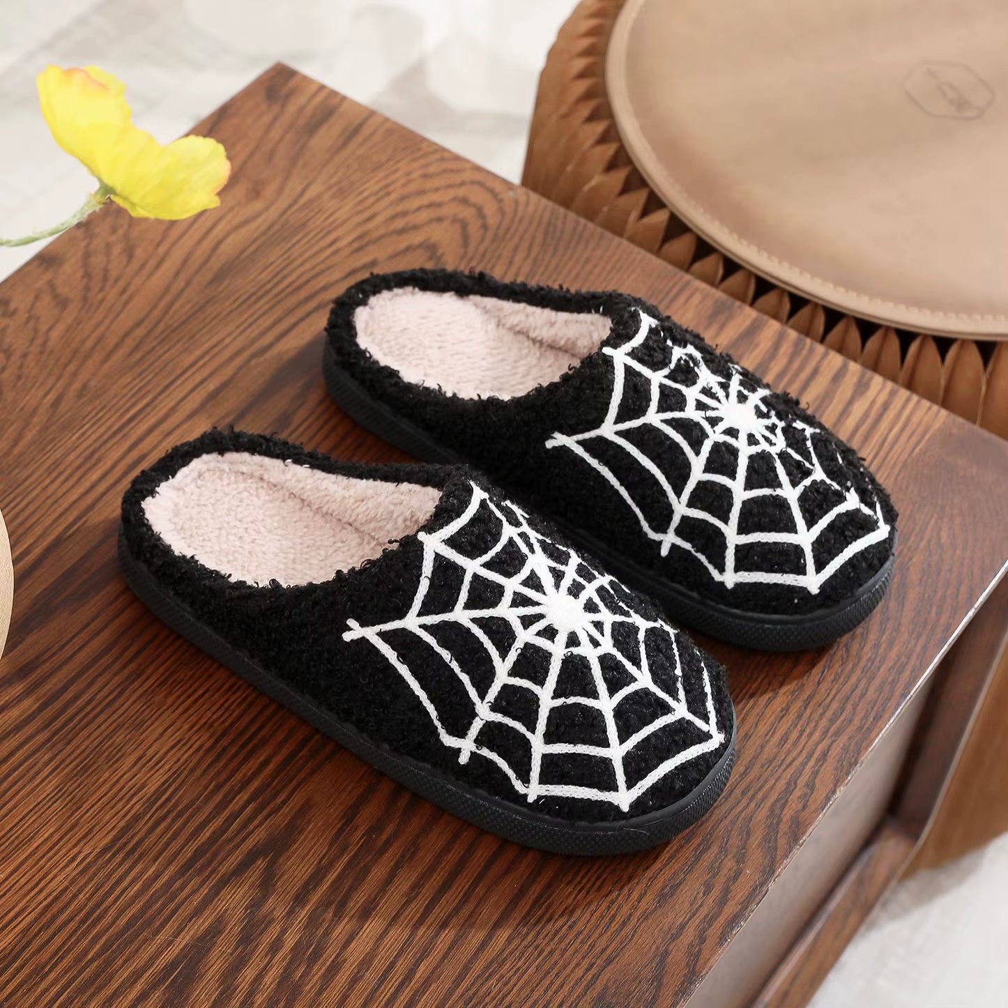 2024 Ghostface Home Cotten Slippers Women'S Winter Halloween Black Warm Plush Slippers Men Flip Flops Indoor Floor Slippers Gift