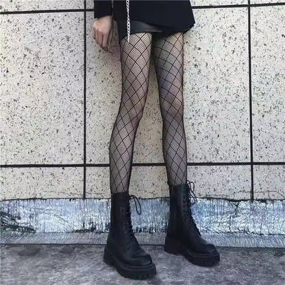 Hot Selling Summer Lolita Fishnet Body Stockings Fish Net Pantyhose Mesh Nylon Tights Lingerie Skin JK Cos Fishnet Waist Hosiery