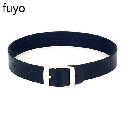 New Goth Choker Necklace Men Punk Rock Heart Geometry PU Necklace for Women Choker Gothic Bondage Goth Chocker Neck Jewelry