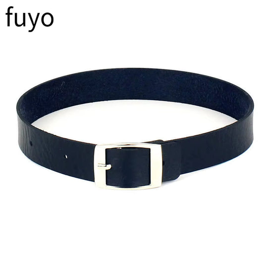 New Goth Choker Necklace Men Punk Rock Heart Geometry PU Necklace for Women Choker Gothic Bondage Goth Chocker Neck Jewelry