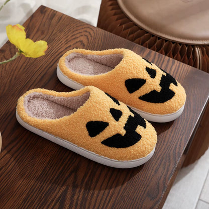 2024 Ghostface Home Cotten Slippers Women'S Winter Halloween Black Warm Plush Slippers Men Flip Flops Indoor Floor Slippers Gift