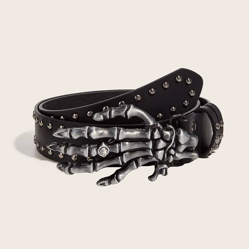 Desinger Belts for Women High Quality Luxury Brand Punk Goth Rivet Black Jeans Unisex Men Belt Paw Skull Buckle Waistband Man