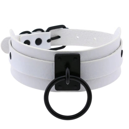 Punk Black O-Round Metal Leather Choker Collar Goth Fashion Necklaces 2023 Women Girls Rock Harajuku Emo Gothic Jewelry