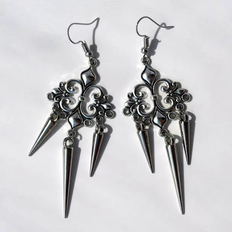 Grunge Accessories Cross Rivet Drop Earrings Punk Charms Earrings Goth Jewelry Korean Fashion Earrings for Women