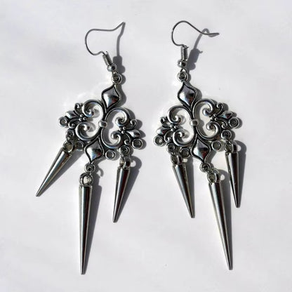 Grunge Accessories Cross Rivet Drop Earrings Punk Charms Earrings Goth Jewelry Korean Fashion Earrings for Women