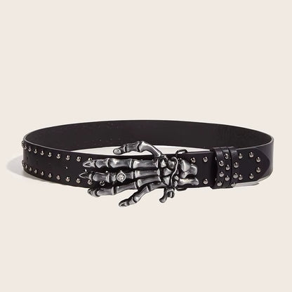 Desinger Belts for Women High Quality Luxury Brand Punk Goth Rivet Black Jeans Unisex Men Belt Paw Skull Buckle Waistband Man