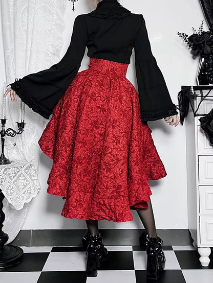 Fairycore Grunge Lolita Skirt Women Dark Gothic Christmas High Waist Bandage Corset Skirt Aesthetic Streetwear Partywear