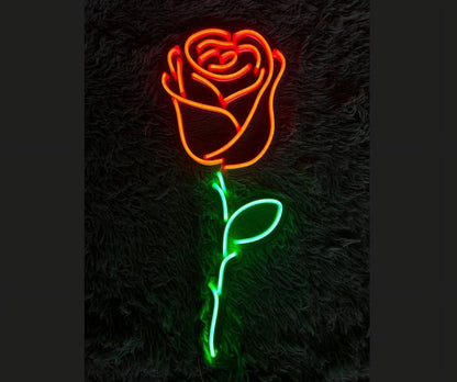 Rose Led Sign, Rose Neon Sign, Wall Decor, Birthday'S Gifts, Custom Neon Sign, Best Gifts, Rose Led Signs, Rose Led Light, Wall Décor