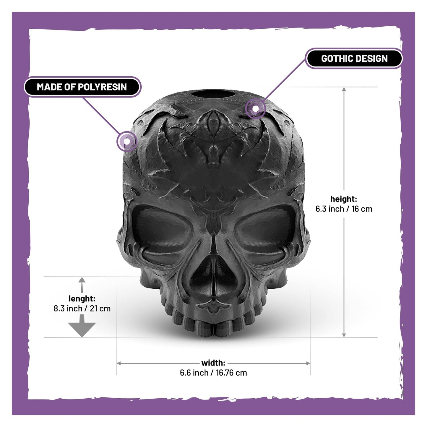 Skull Tissue Box Cover Square Black - Gothic Home Decor, Skull Gifts for Men ...
