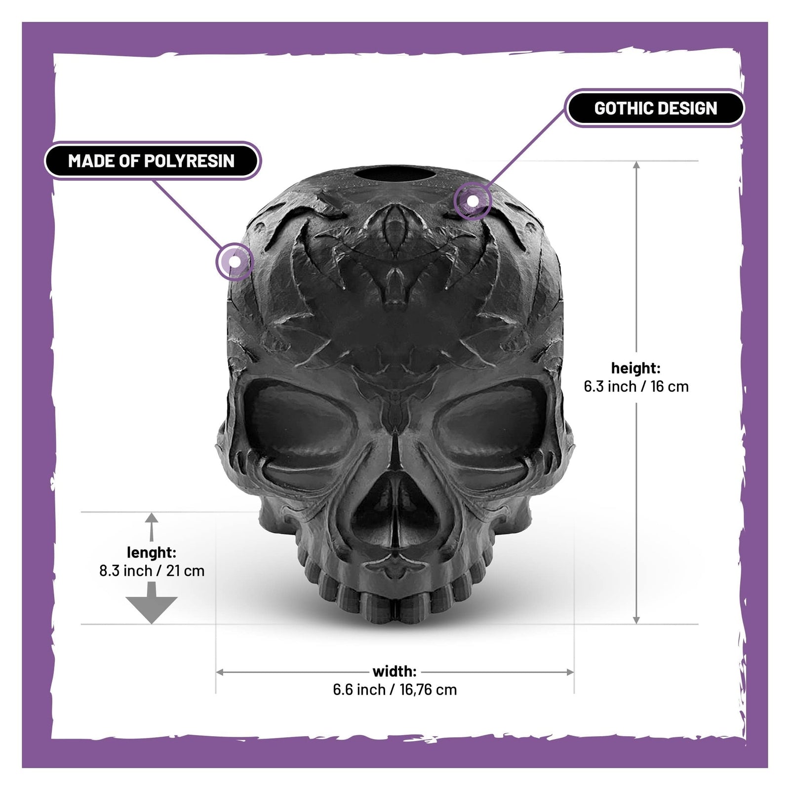Skull Tissue Box Cover Square Black - Gothic Home Decor, Skull Gifts for Men ...