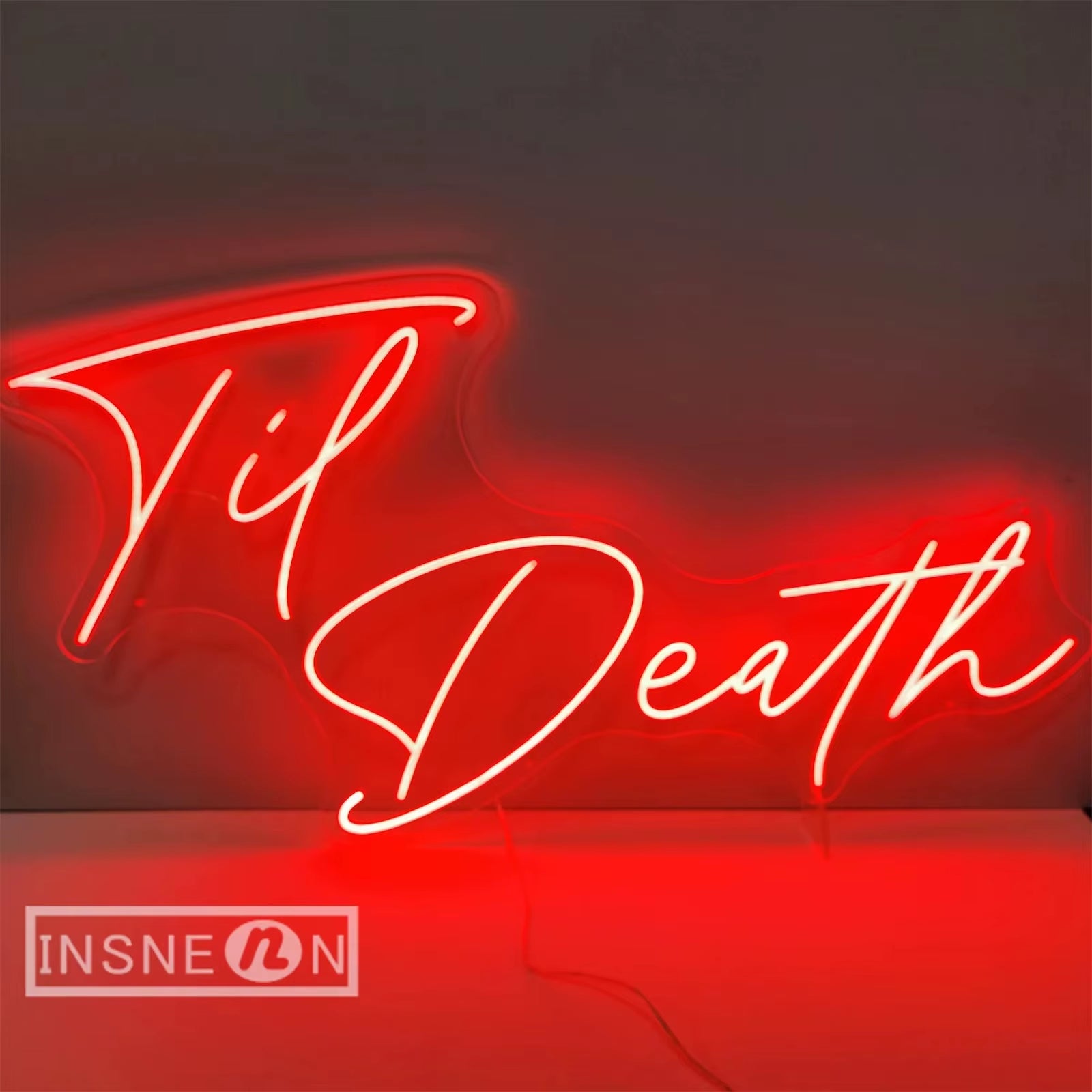 Neon Sign Light Til Death Party Birthday Bar Club Decor LED Neon Lamp Room Bedroom Wall Decoration Neon Light Sign Wedding Decor
