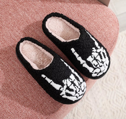 2024 Ghostface Home Cotten Slippers Women'S Winter Halloween Black Warm Plush Slippers Men Flip Flops Indoor Floor Slippers Gift
