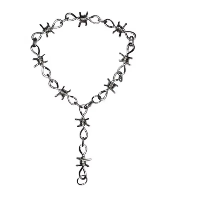 Barbed Wire Choker Necklace Grunge Vintage Punk Emo Accessory Goth