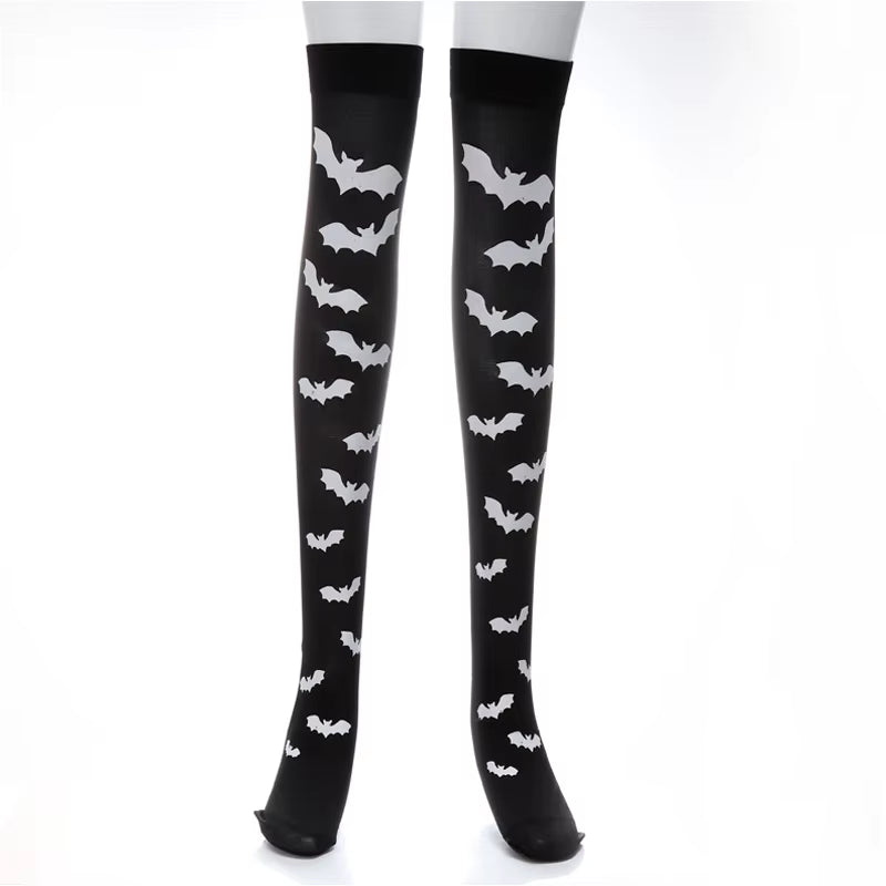 Skull Gothic Dark Long Sexy Stockings Harajuku Emo Alternative Lolita Socks Lingerie Skin Thigh High Garters Hosiery Stockings