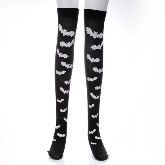 Skull Gothic Dark Long Sexy Stockings Harajuku Emo Alternative Lolita Socks Lingerie Skin Thigh High Garters Hosiery Stockings