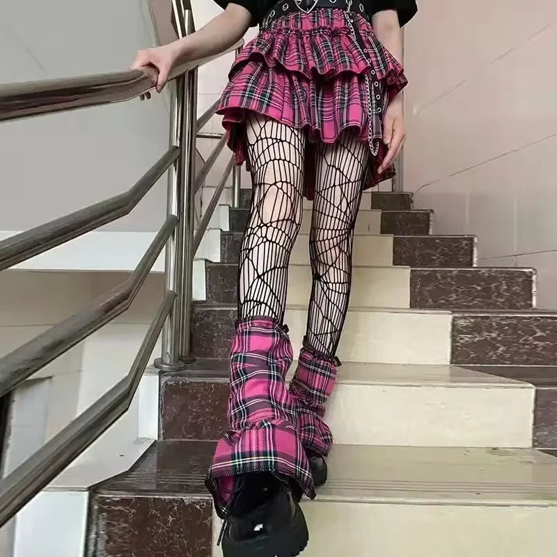 Goth Big Spider Pattern Silk Stockings Gothic Vintage Dark Fishnet Tights Women Emo Alternative Sexy Spider Web Witch Pantyhose