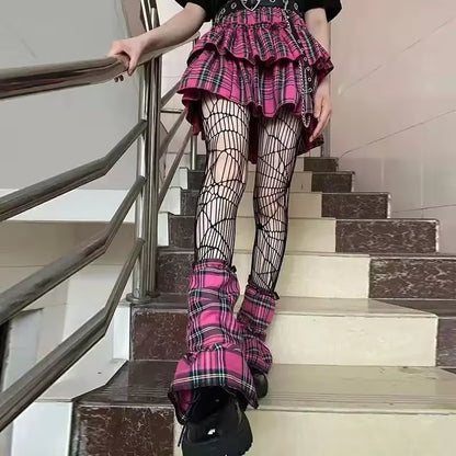 Goth Big Spider Pattern Silk Stockings Gothic Vintage Dark Fishnet Tights Women Emo Alternative Sexy Spider Web Witch Pantyhose