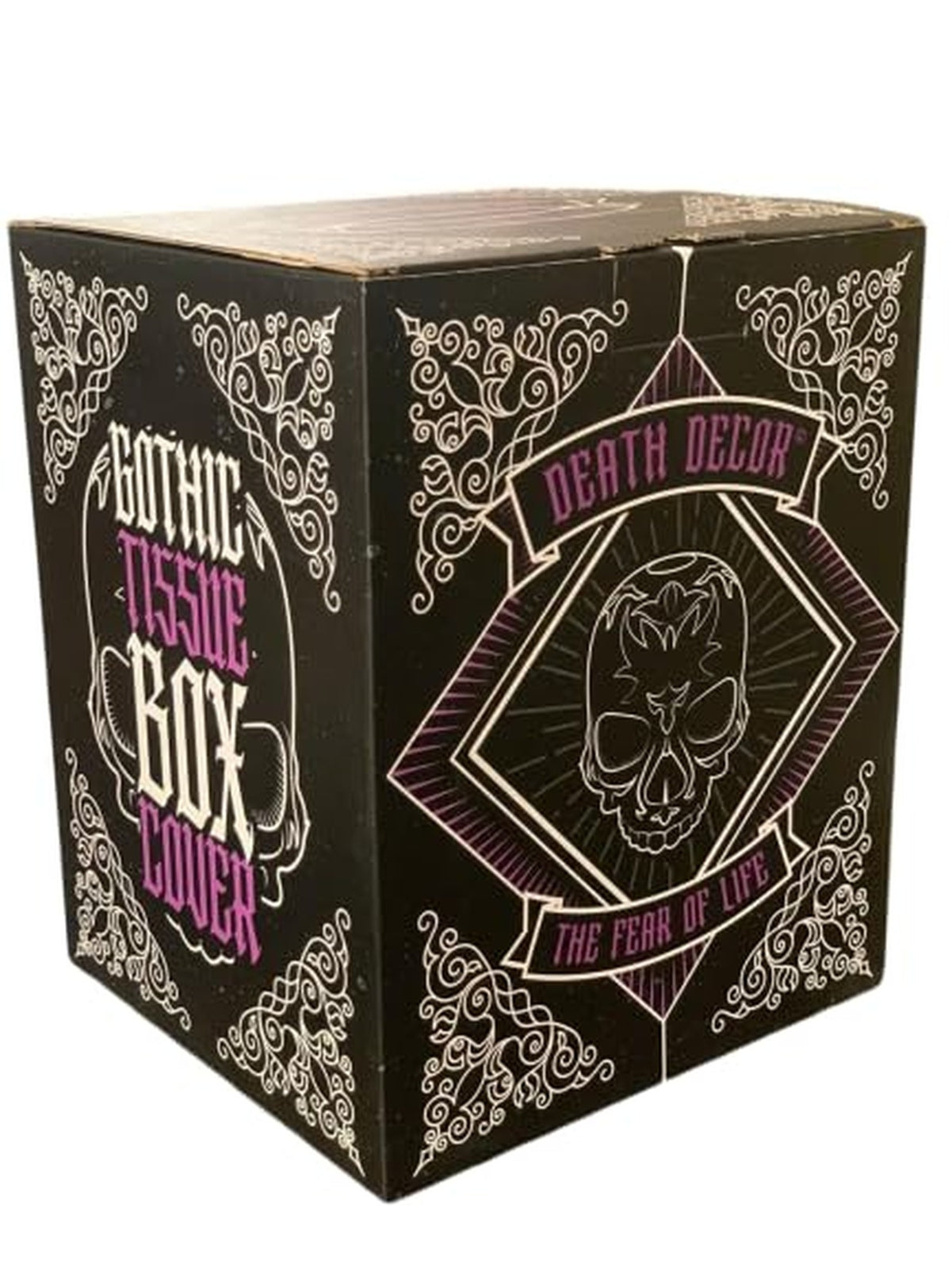 Skull Tissue Box Cover Square Black - Gothic Home Decor, Skull Gifts for Men ...