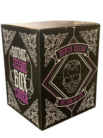 Skull Tissue Box Cover Square Black - Gothic Home Decor, Skull Gifts for Men ...