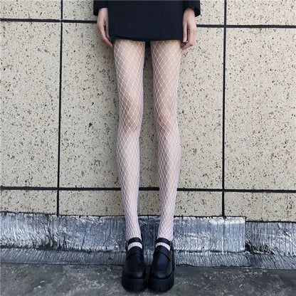 Hot Selling Summer Lolita Fishnet Body Stockings Fish Net Pantyhose Mesh Nylon Tights Lingerie Skin JK Cos Fishnet Waist Hosiery