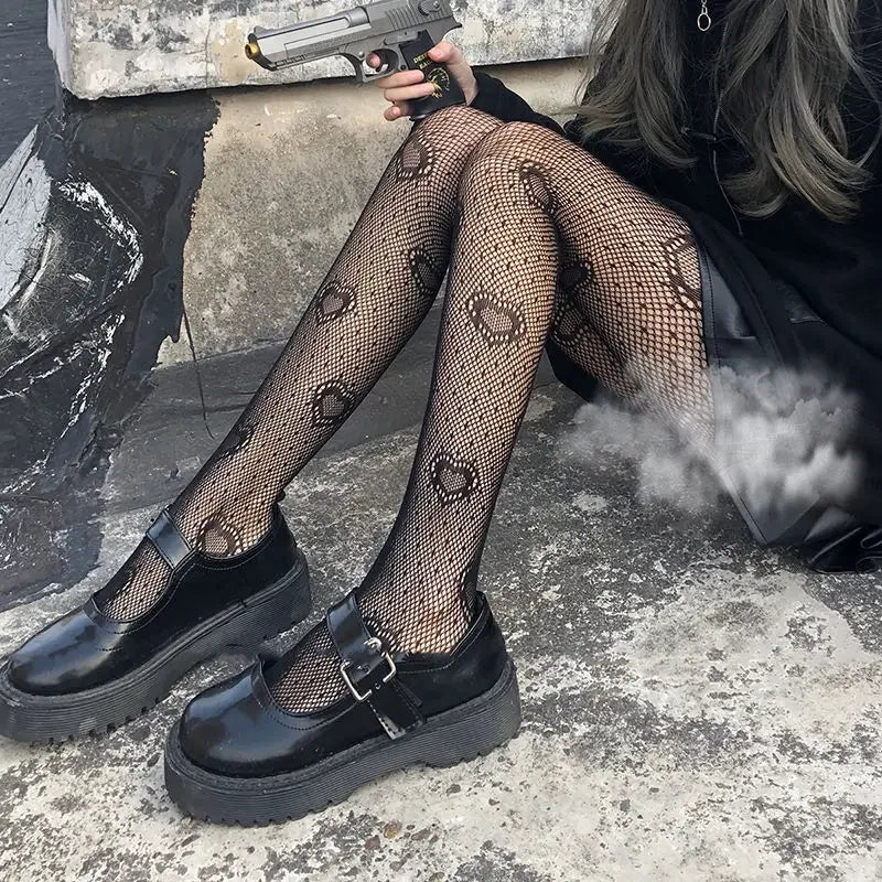 Hot Selling Summer Lolita Fishnet Body Stockings Fish Net Pantyhose Mesh Nylon Tights Lingerie Skin JK Cos Fishnet Waist Hosiery