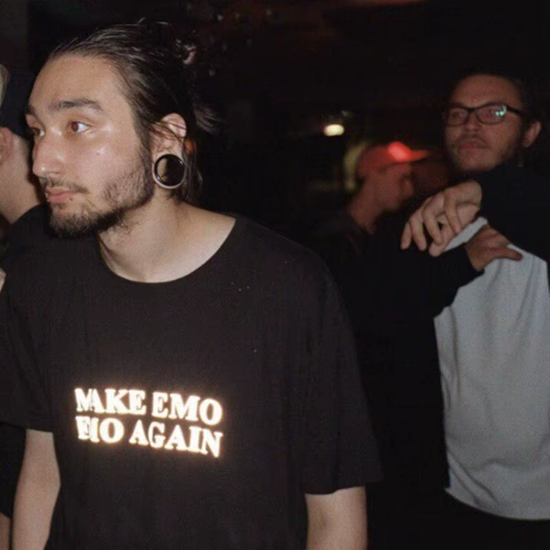 Make Emo Emo Again Black Cotton Tee Reflective Non-Synthetic Unisex T-Shirt